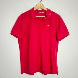 J.Lindeberg Red Rubi Regular Pique Intense Golf Polo X-Large